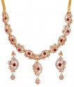 Ruby Diamond 18K Necklace Set - Click here to buy online - 25,293 only..
