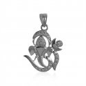 18K White Gold Ganesha Pendant - Click here to buy online - 412 only..