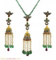 Click here to View - Pearl and Polki Pendant Set 