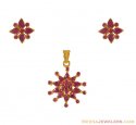 Ruby Pendant Set in 22 kt - Click here to buy online - 450 only..
