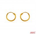 22 Kt Gold Hoop Earrings  - Click here to buy online - 178 only..