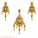 Peacock Pendant Set (22k Gold) - Click here to buy online - 1,144 only..