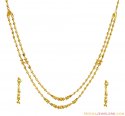 Click here to View - 22K Gold Fancy Layered Necklace Set 