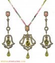 Designer Victorian Pendant Set - Click here to buy online - 4,048 only..