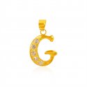 22Kt Gold Pendant with Initial(G) - Click here to buy online - 91 only..