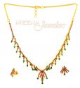 Click here to View - 22Kt Gold Ruby and Emerald Set 