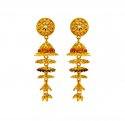 22K Gold Tri Color Jhumkas - Click here to buy online - 1,787 only..