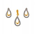 18KT Gold Diamond Pendant Set - Click here to buy online - 2,225 only..