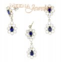 22k Pendant Set With CZ , Blue Tourmaline - Click here to buy online - 598 only..