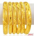 22 Kt Gold Machine Bangles (6 PC) - Click here to buy online - 6,534 only..