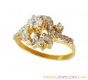 Floral Shaped Solitaire Ring 22k 