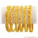 Gold Bangles Set(22k) (6 pcs) - Click here to buy online - 5,131 only..