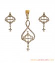 18k Gold Diamond Pendant Set - Click here to buy online - 5,873 only..