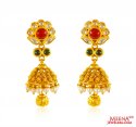 22kt Gold Polki Earring - Click here to buy online - 3,018 only..