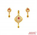 22K Gold  Pendant Set - Click here to buy online - 844 only..