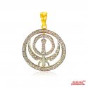 22 kt gold Khanda pendant with CZ - Click here to buy online - 883 only..