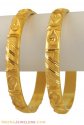21k Yellow Gold Bangles (2 pcs) - Click here to buy online - 1,982 only..