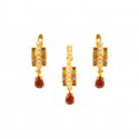 22Karat Gold Muti Stone Pendant set - Click here to buy online - 1,120 only..