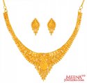 22 Karat Gold Necklace Set - Click here to buy online - 2,180 only..