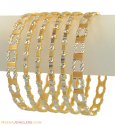 Click here to View - 22K Fancy 2tone Bangles Set(6 pcs) 
