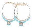22Kt White Gold Hoop Earring with Chadelier - Click here to buy online - 635 only..