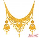 Necklace Earring Set 22K Gold - Click here to buy online - 4,301 only..