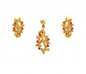 22K Gold Fancy Pendant Set - Click here to buy online - 1,157 only..