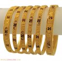 22k Meenakari Bangles Set(Set of 6) - Click here to buy online - 5,780 only..