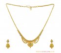 22K Gold Two Tone Necklace Set - Click here to buy online - 1,132 only..