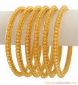 22K Yellow Gold Bangles (6 Pcs) - Click here to buy online - 6,771 only..