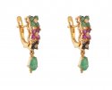 Ruby, Emerald, Sapphire Earrings