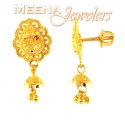 22Kt Gold Fancy Earrings - Click here to buy online - 393 only..