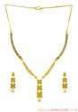 Click here to View - 22k Gold Fancy Necklace Set 