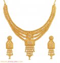22K Gold Necklace Set (with CZ) - Click here to buy online - 8,339 only..