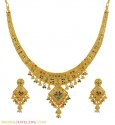 Colorful Necklace Set (22k Gold) - Click here to buy online - 3,336 only..