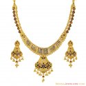 Click here to View - 22K Designer Peacock Necklace Set 