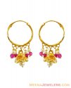 Click here to View - 22K Gold Pearl and Crystals Hoops 