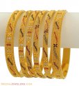 22K Gold Bangles (Set of 6) - Click here to buy online - 5,932 only..