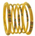 22Kt MeenaKari Bangles Set