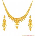 Click here to View - 22K Gold Necklace Earring Set 