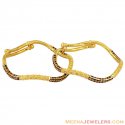 22K Wavy Meenakari Bangles (2 Pcs) - Click here to buy online - 923 only..