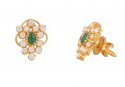 Gold Earrings with CZ and emerald  - Click here to buy online - 260 only..