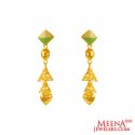 22K Gold Light Weight Long Earrings - Click here to buy online - 589 only..