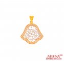 22Kt Gold Ayat CZ Pendant - Click here to buy online - 567 only..