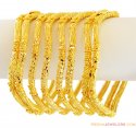 22K Filigree Bangles Set(6 Pc) - Click here to buy online - 6,524 only..