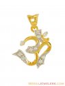 Click here to View - Gold Om Pendant with CZ studded 