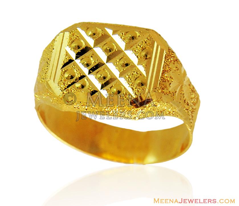 Mens Gold Ring 22 Karat RiMs14871 22k men's gold ring indian design