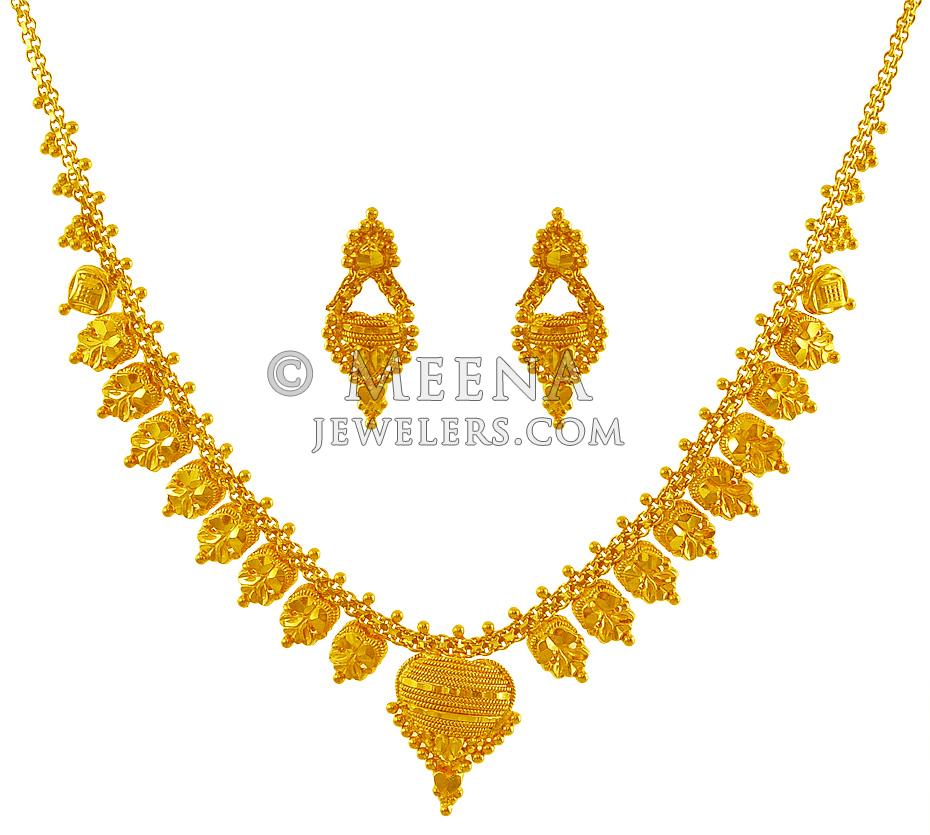 K Gold Necklace Set Stgo K Gold Necklace And Earring Set