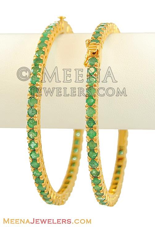Emerald bangles in gold Outlet
