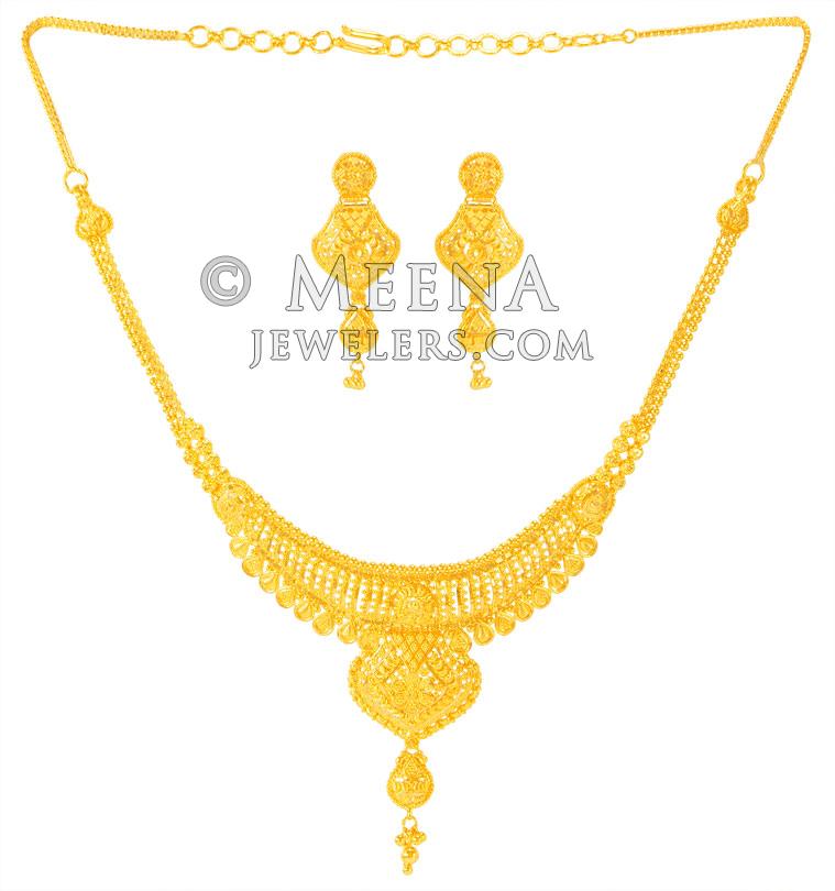 22 Karat Gold Necklace Set Stls23785 22 Karat Gold Necklace And